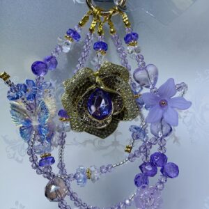 Purple Flower Butterfly Phone Chain