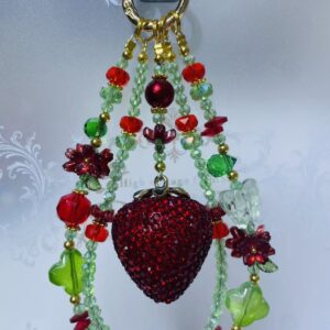Rhinestone Strawberry Phone Chain